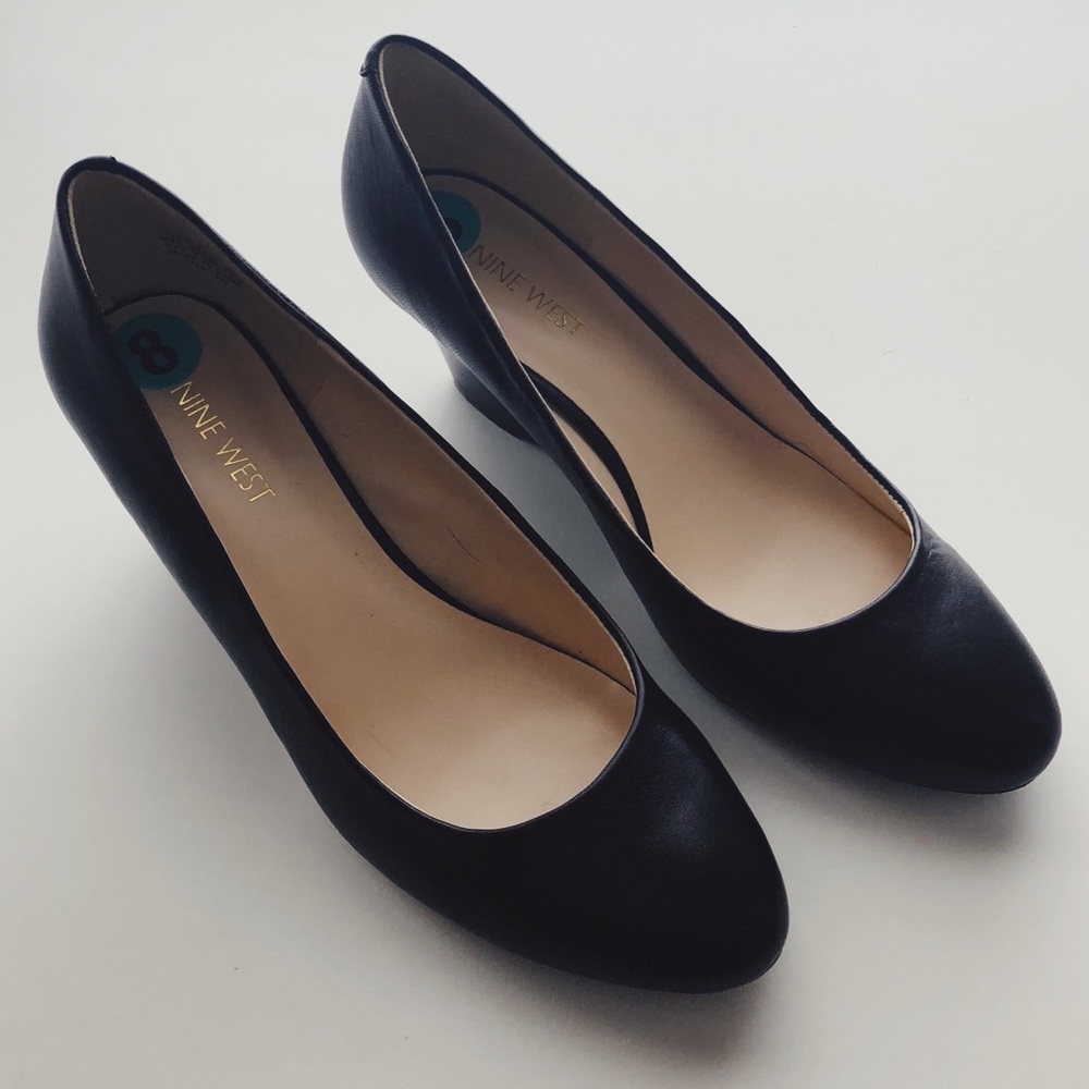 NINE WEST never worn black wedges leather